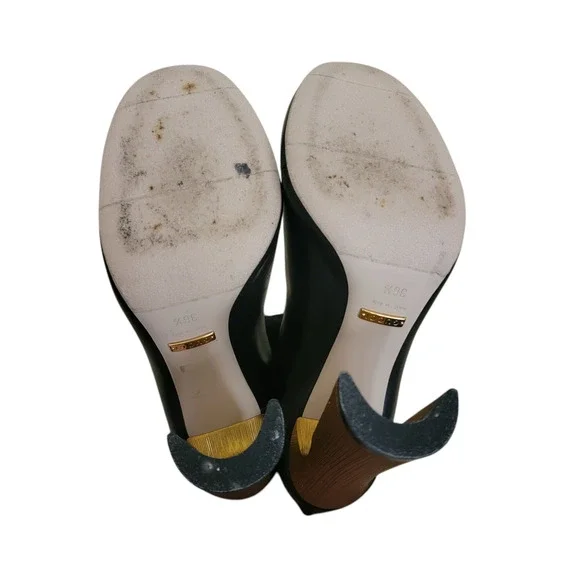 Gucci Heloise Black Leather Lace Up Pom Pom High Heeled Boots 6.5 36.5 409230 - Picture 15 of 17